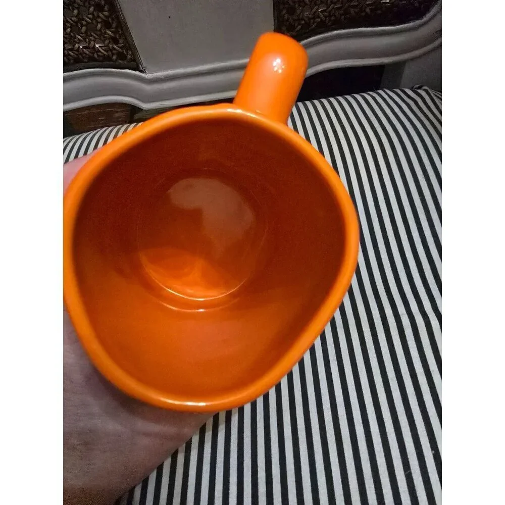 Rae Dunn Artisan Orange Halloween Jack-O-Lantern Pumpkin Face Mug
